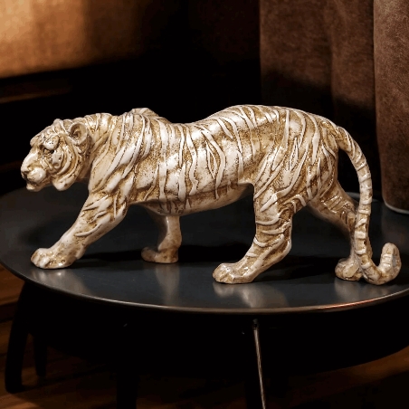 Bengal White Tiger Statue - Majestic Wildlife Home Dcor